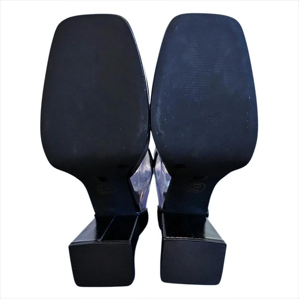 Chinese Laundry Platform Pumps Shoes 8.5 Black Square Toe Block Heel 90s Y2K NEW